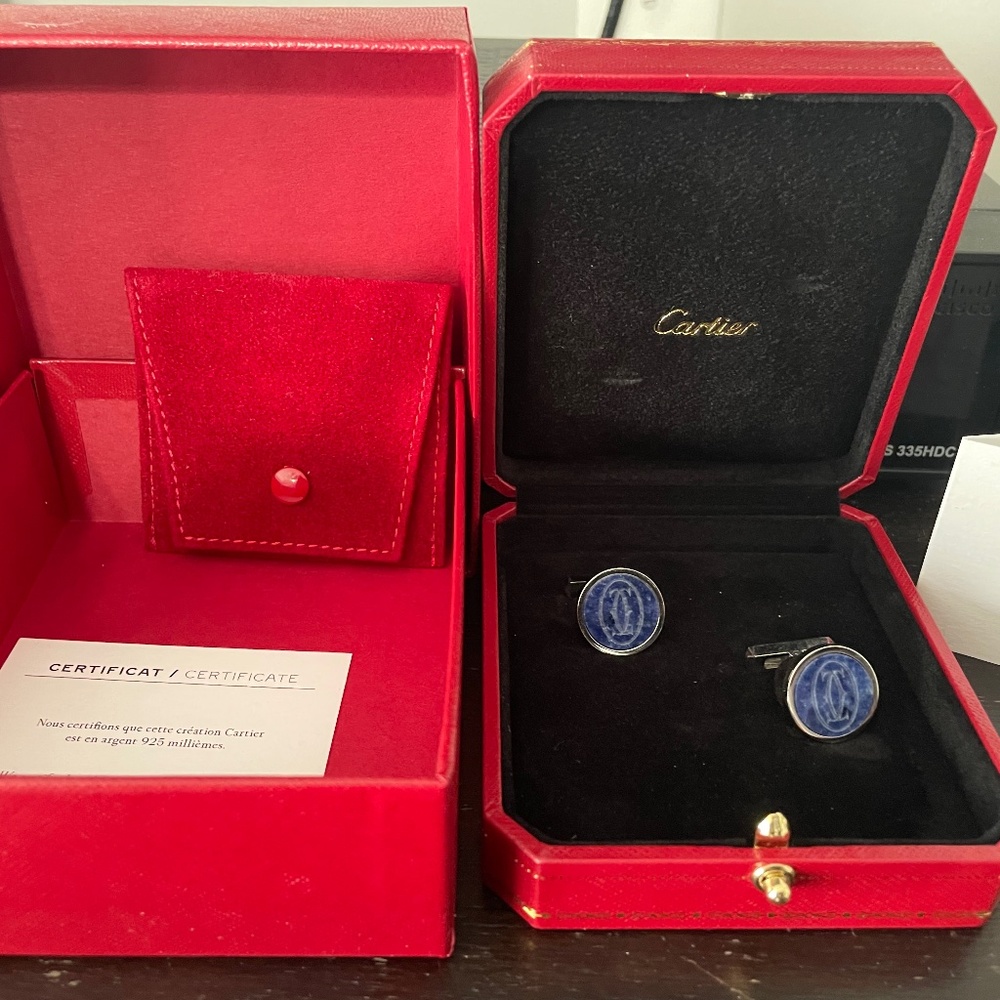 Brand New Cartier Cuff Links- “Double C De Cartier”